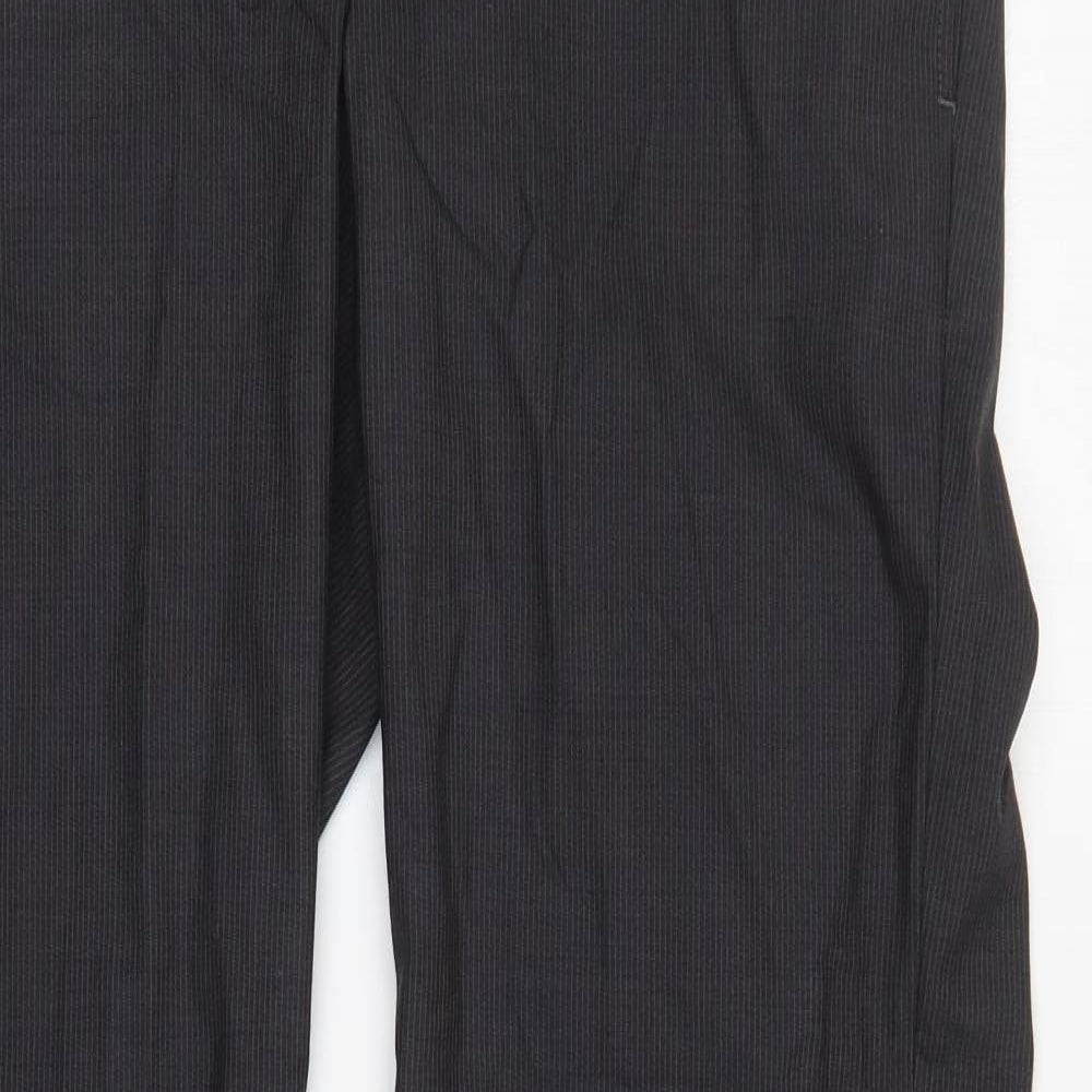 Preworn Womens Grey Striped  Trousers  Size 35 in L31 in