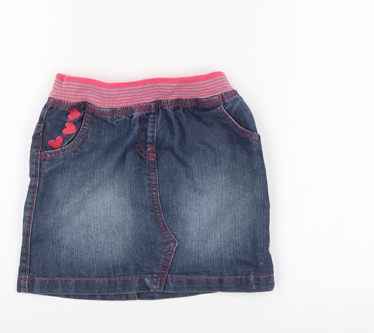George Girls Blue  Denim A-Line Skirt Size 5-6 Years