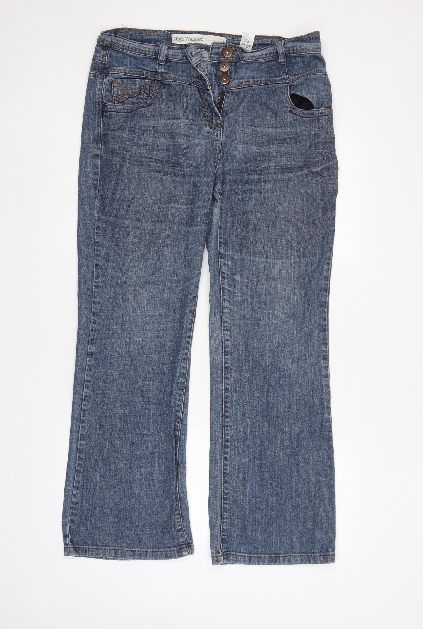 NEXT Womens Blue  Denim Straight Jeans Size 14 L30 in