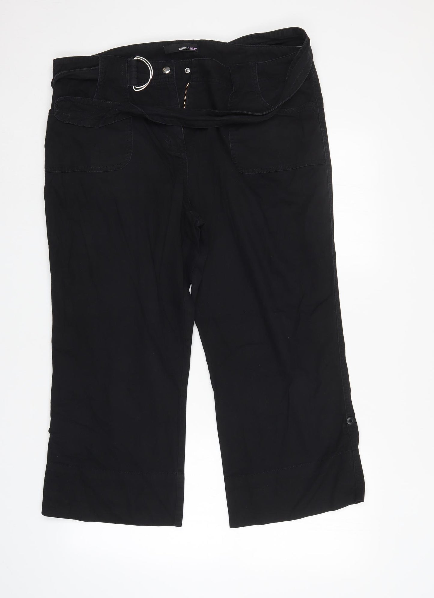 Amelie May Womens Black   Cropped Jeans  L20 in