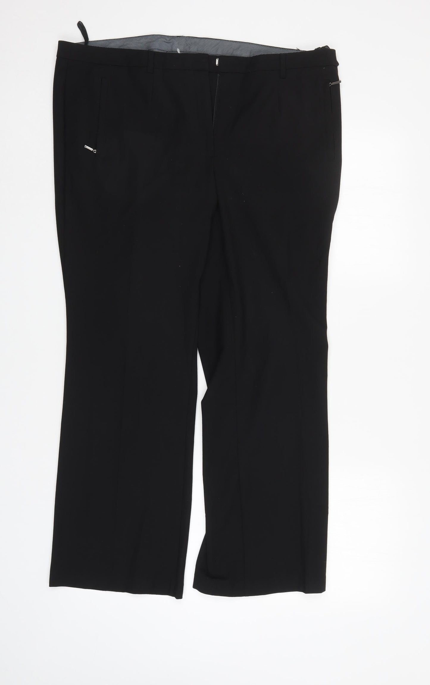 M&S Womens Black   Trousers  Size 16 L28 in