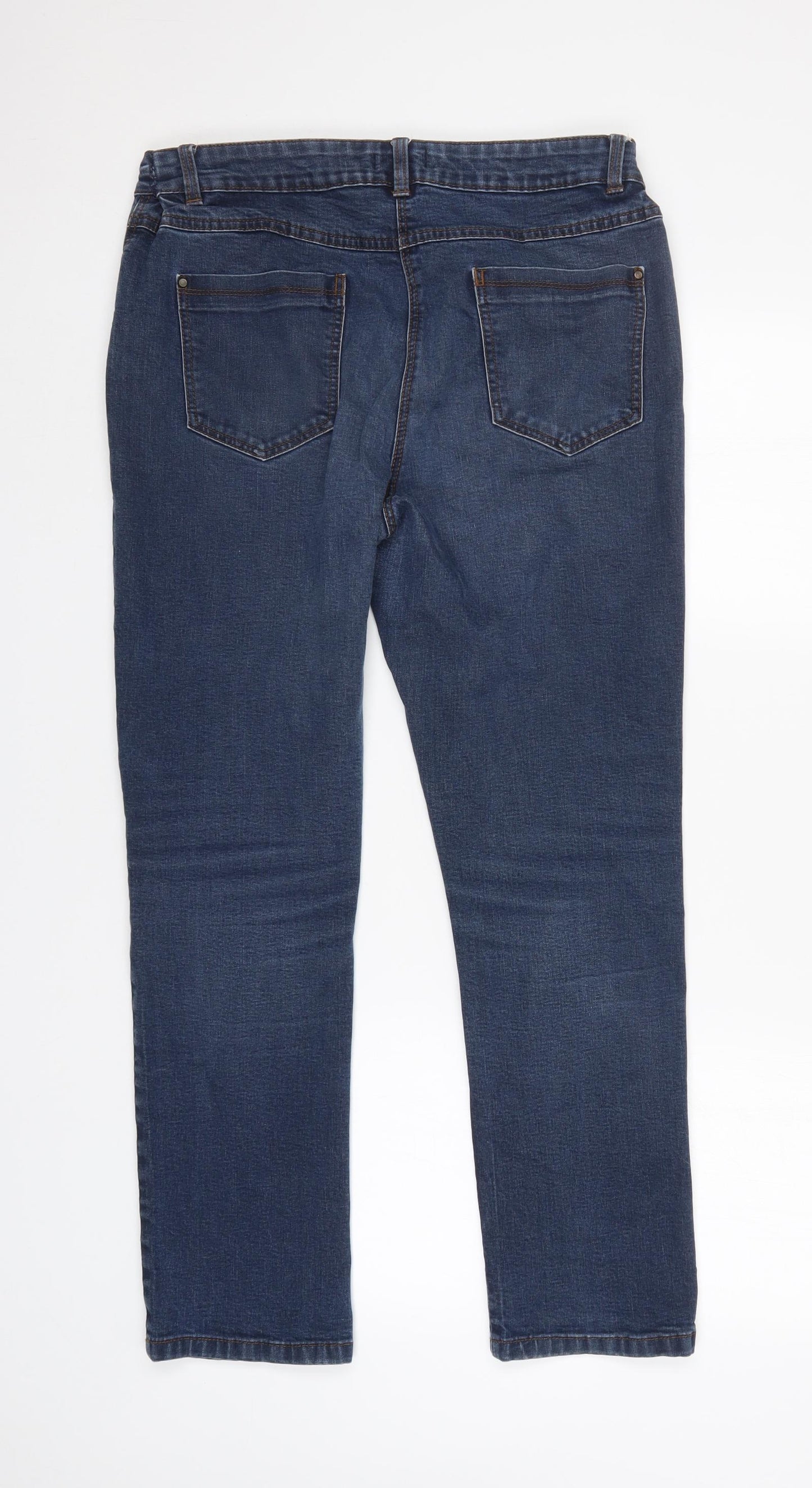M&Co Womens Blue   Straight Jeans Size 14 L28 in