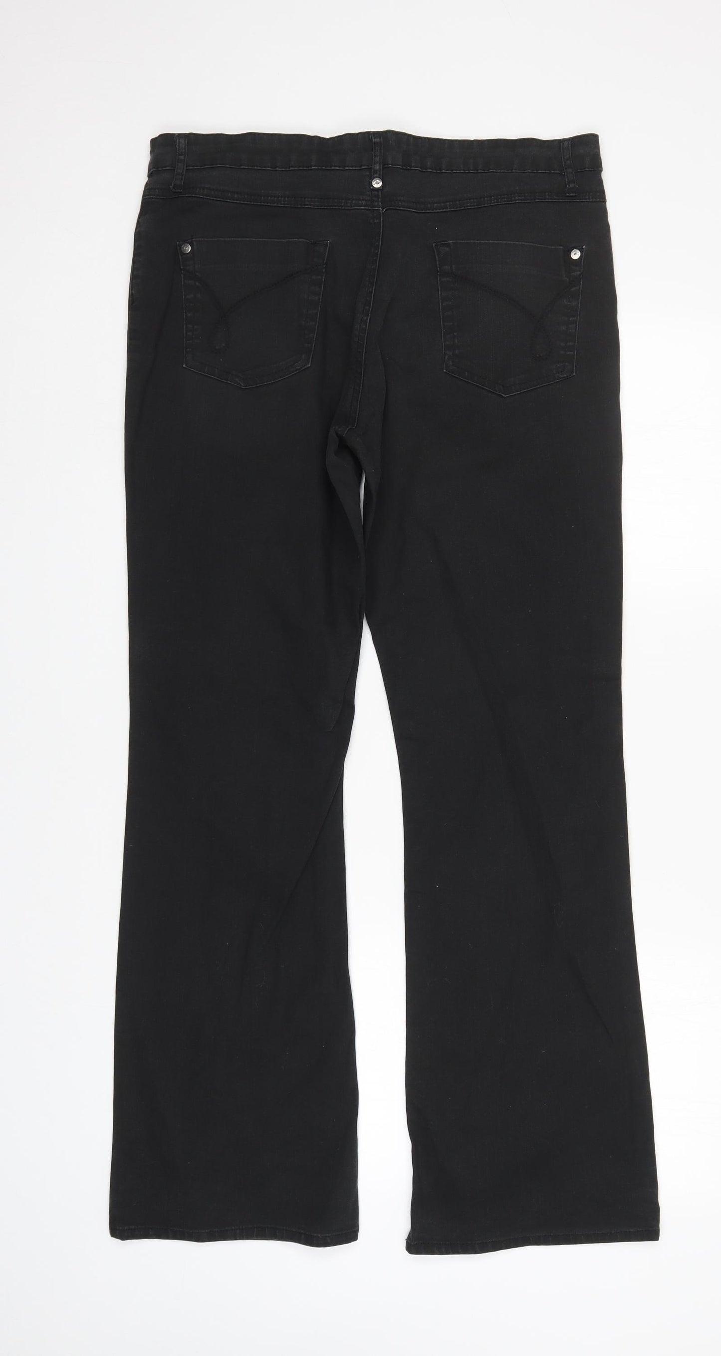 Preworn Womens Black   Bootcut Jeans Size 14 L30 in