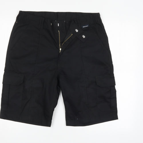 Black Knight Mens Black   Cargo Shorts Size 34