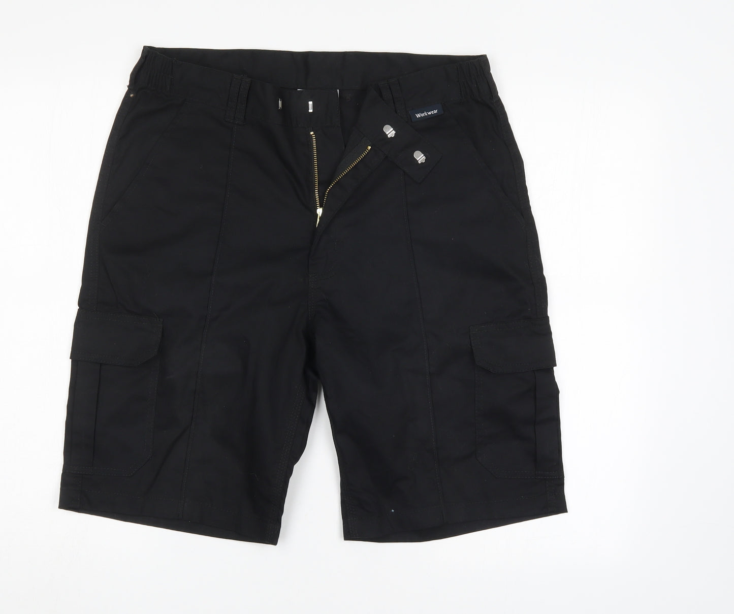 Black Knight Mens Black   Cargo Shorts Size 34