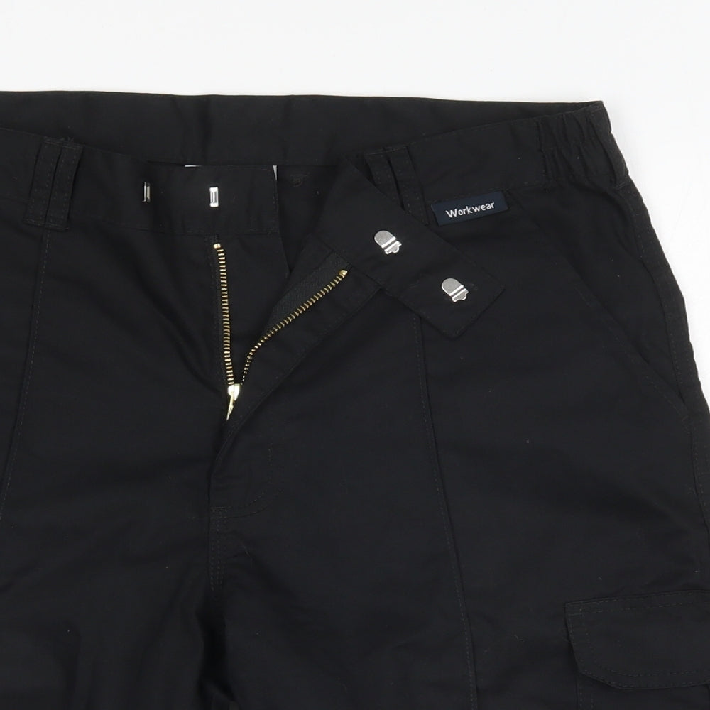 Black Knight Mens Black   Cargo Shorts Size 34