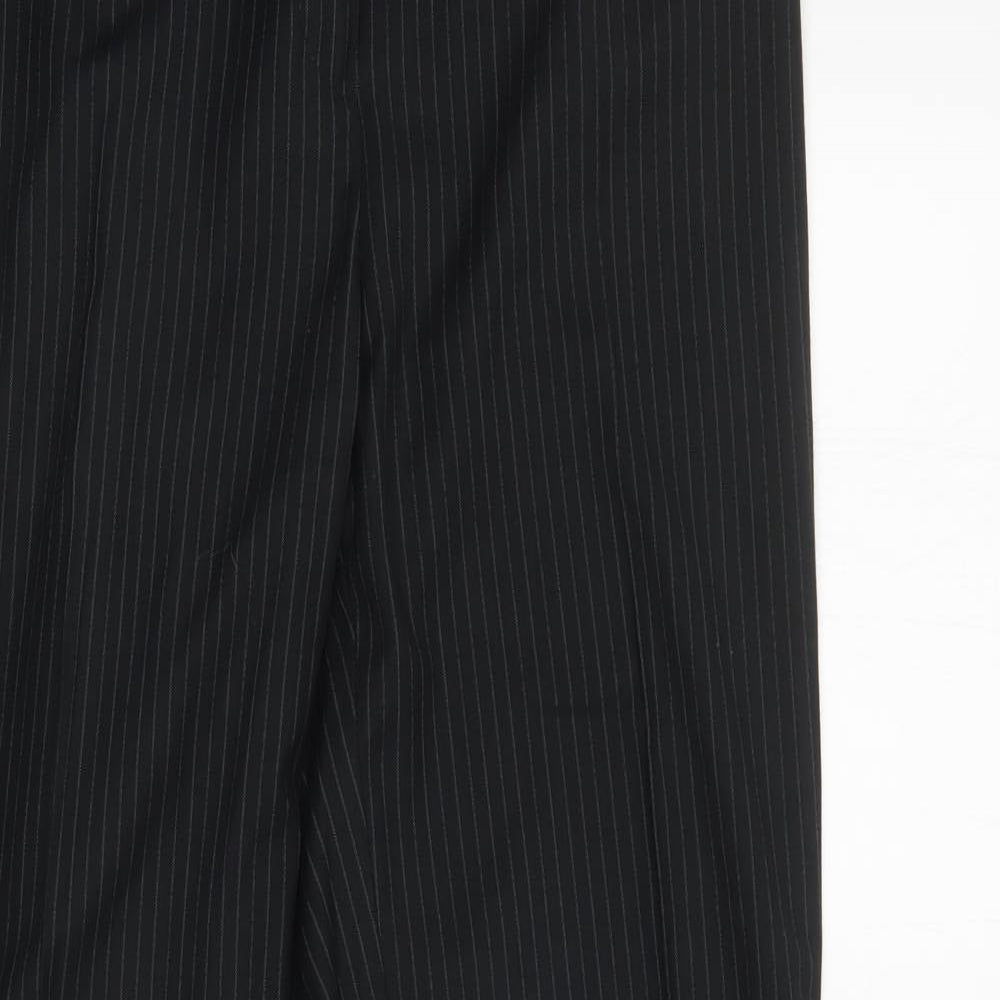 Marks & Spencer Womens Black Striped  Trousers  Size 14 L32 in