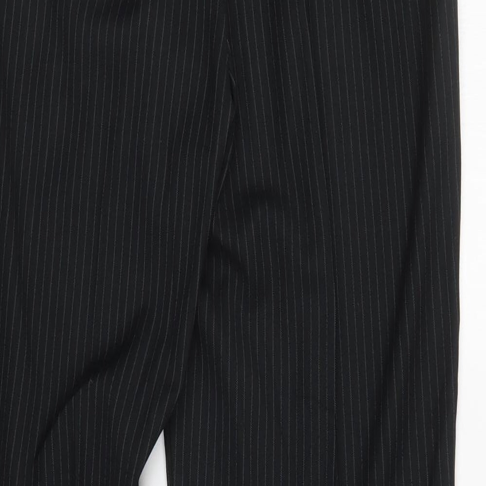 Marks & Spencer Womens Black Striped  Trousers  Size 14 L32 in