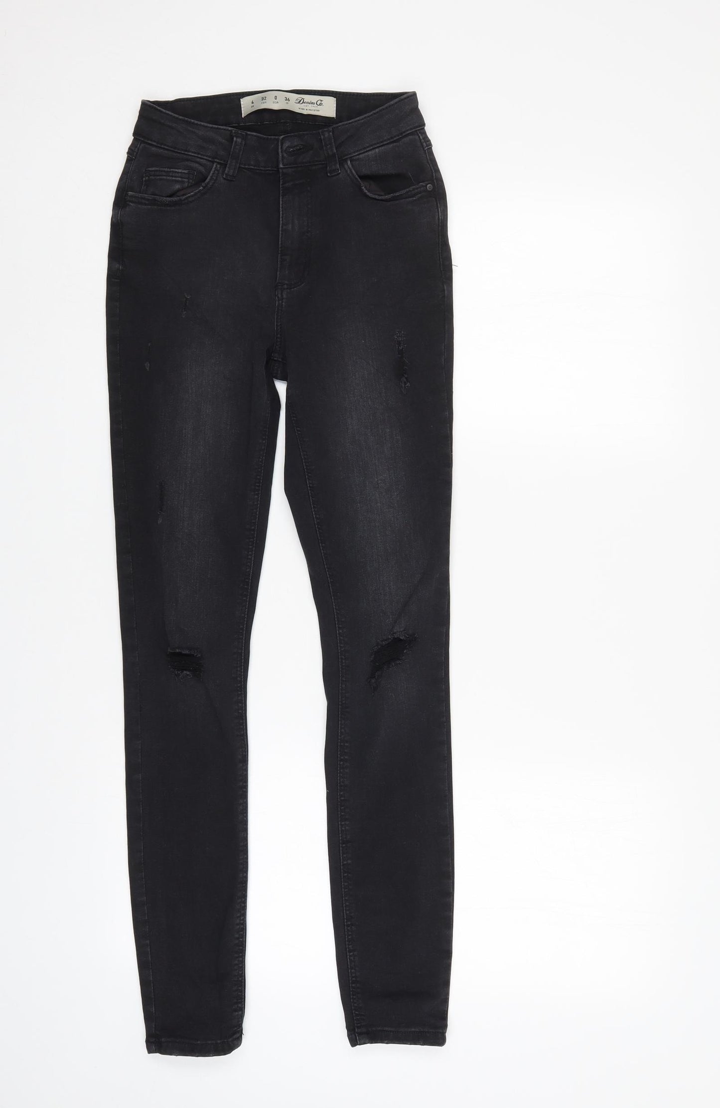 Denim & Co. Womens Black   Tapered Jeans Size 4 L29 in