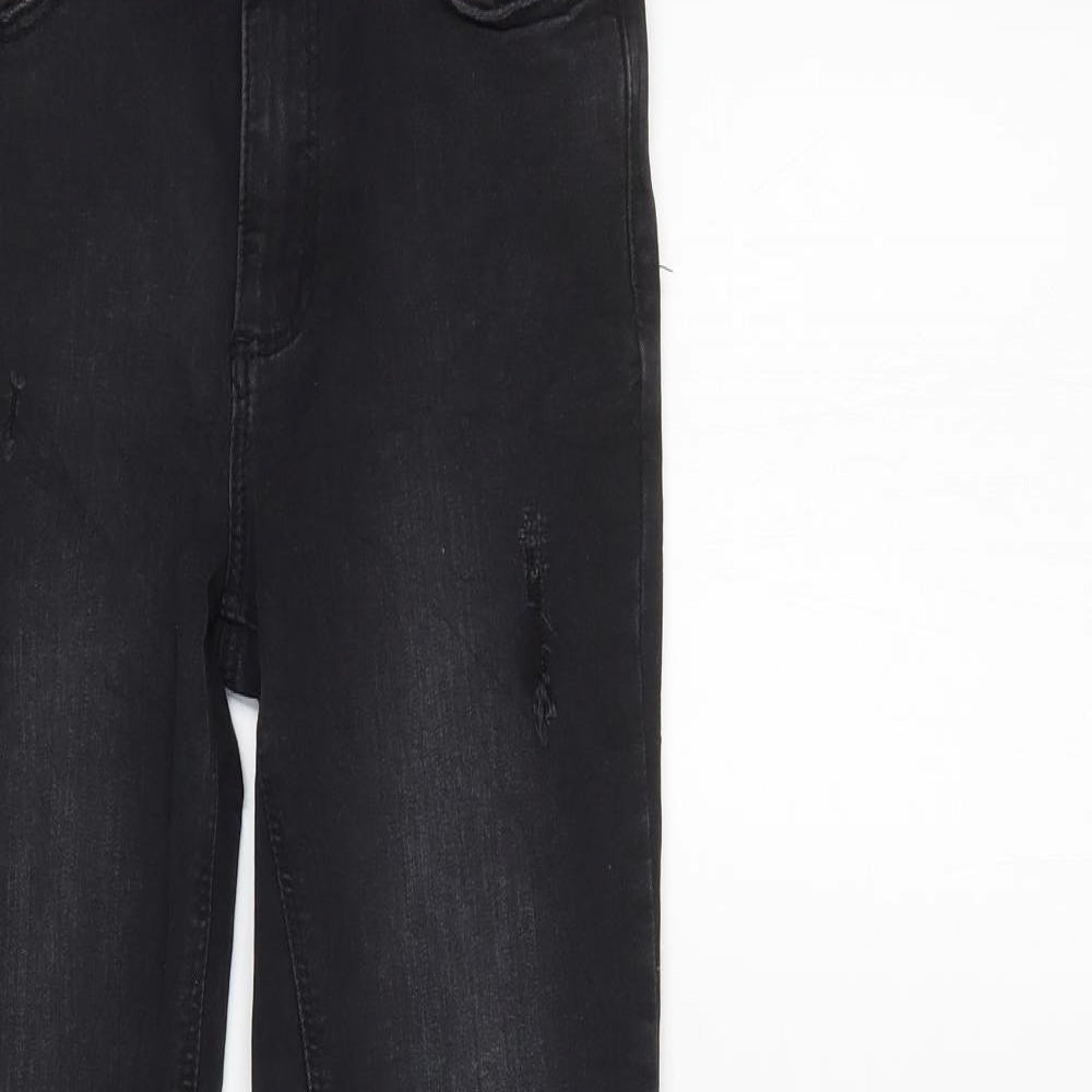 Denim & Co. Womens Black   Tapered Jeans Size 4 L29 in
