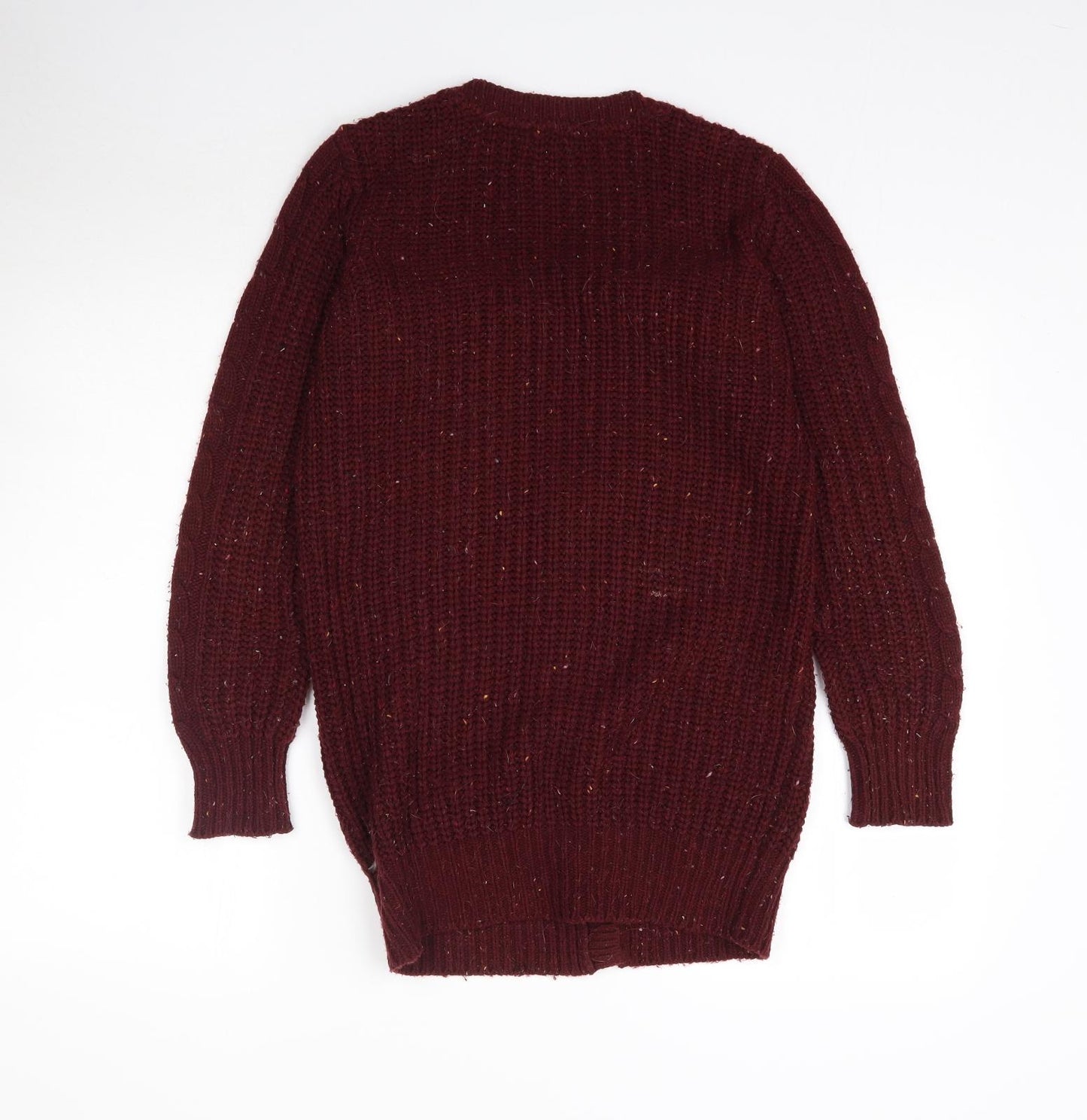 F&F Womens Red  Knit Cardigan Jumper Size 8