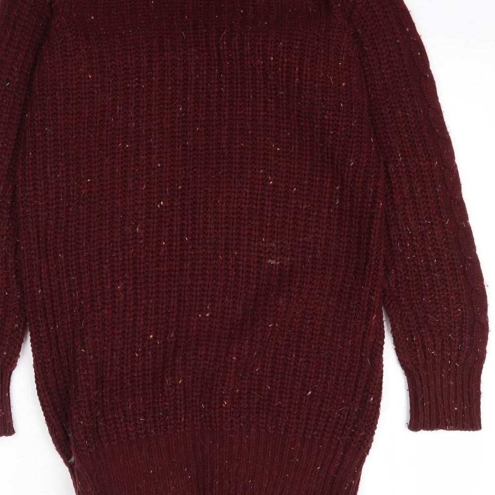 F&F Womens Red  Knit Cardigan Jumper Size 8