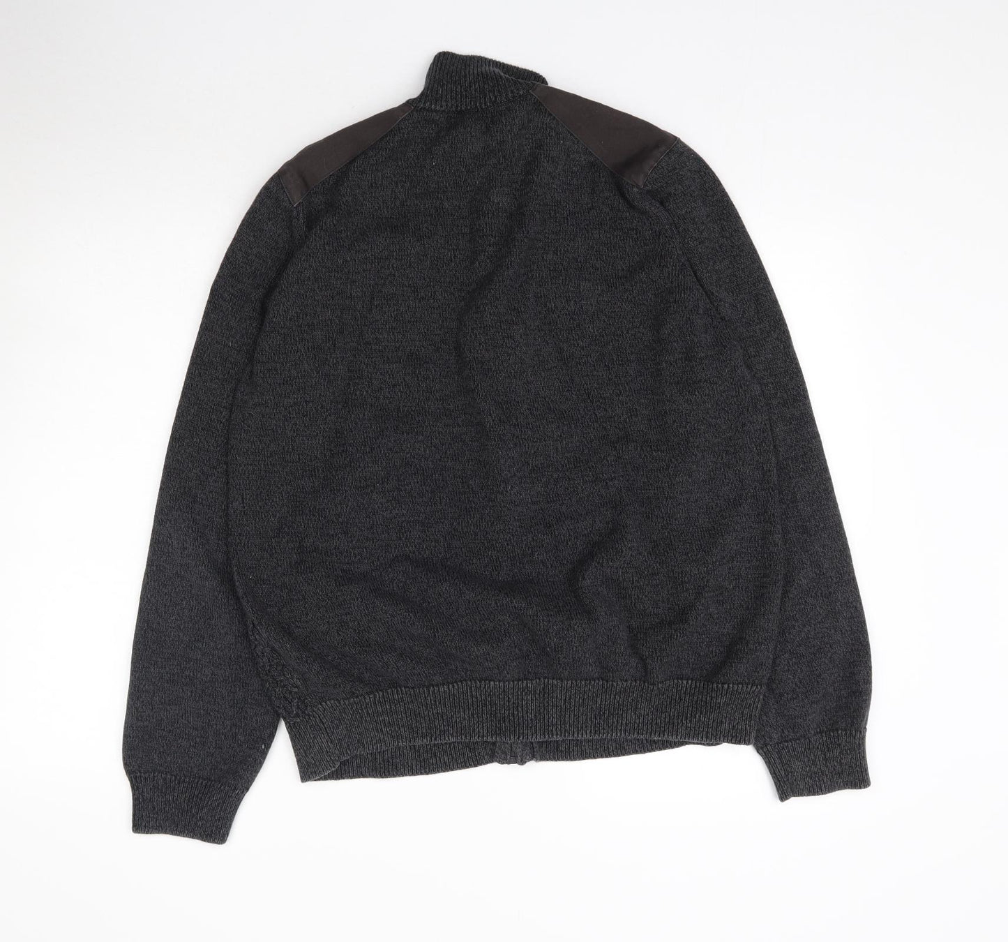 Marks and Spencer Mens Grey  Knit Full Zip Jumper Size XL