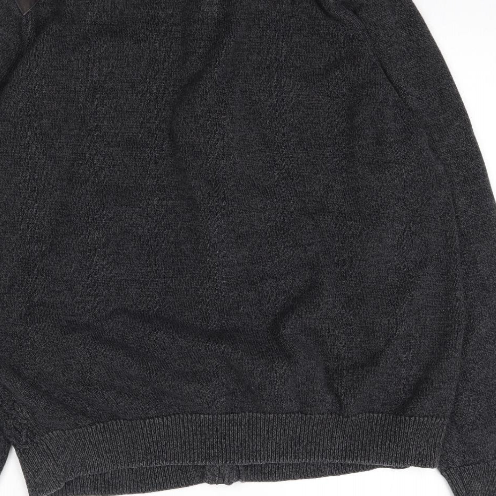 Marks and Spencer Mens Grey  Knit Full Zip Jumper Size XL