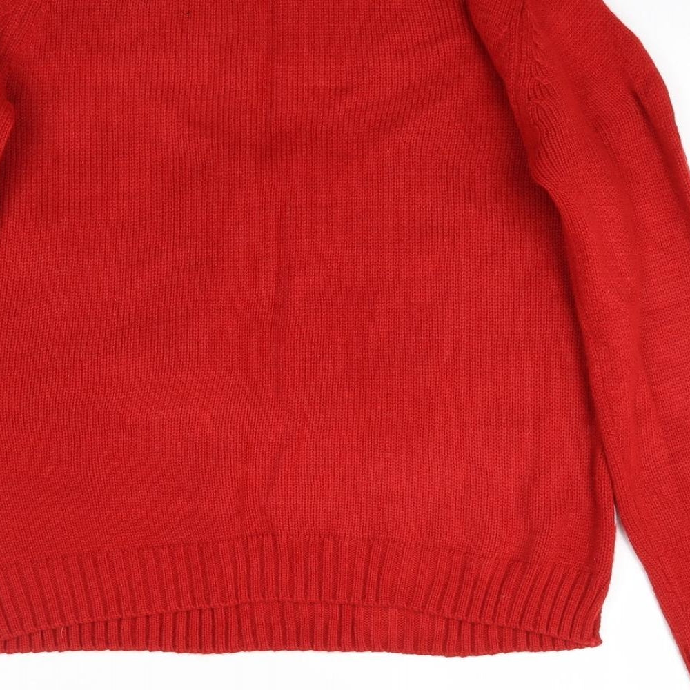 Papaya Mens Red  Knit Pullover Jumper Size M  - Christmas Tree
