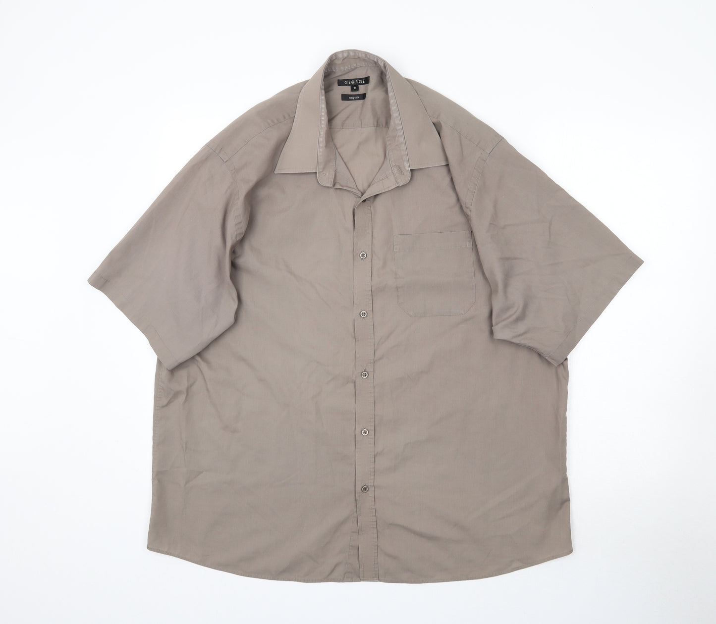 George Mens Beige    Button-Up Size 18