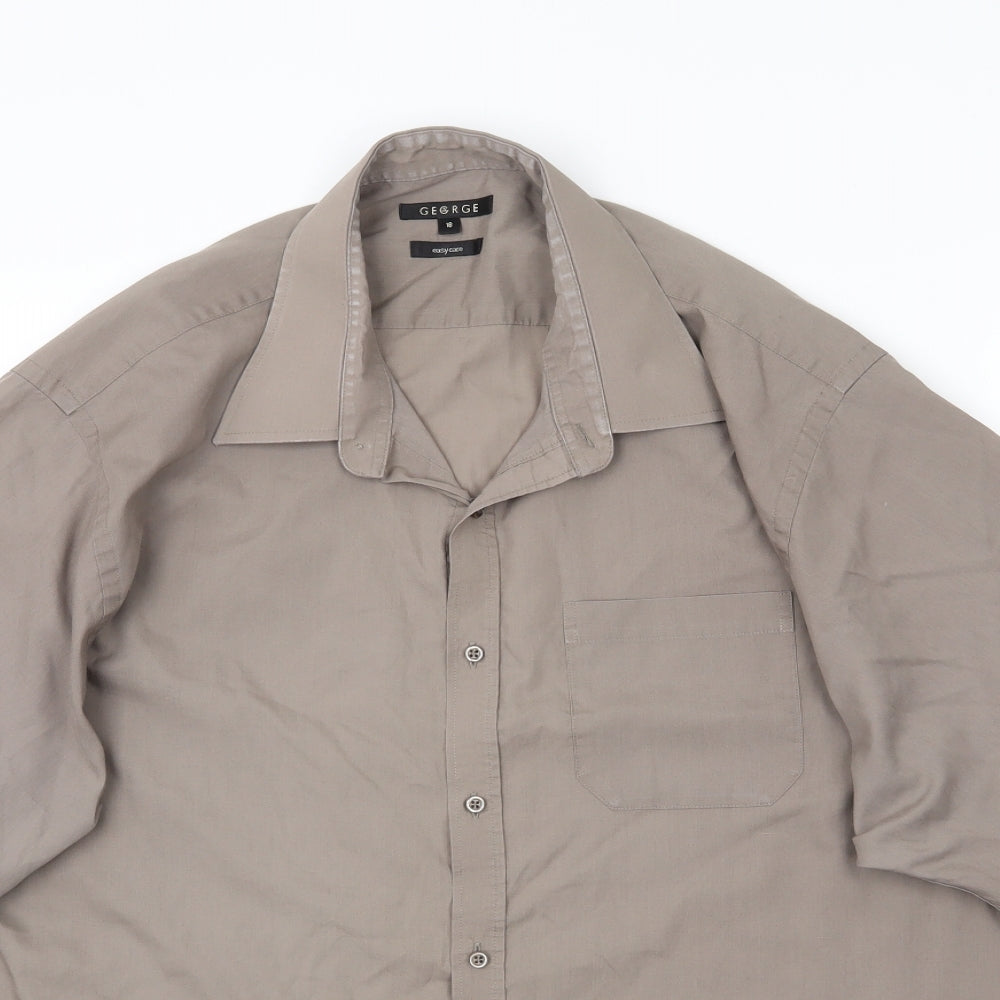 George Mens Beige    Button-Up Size 18
