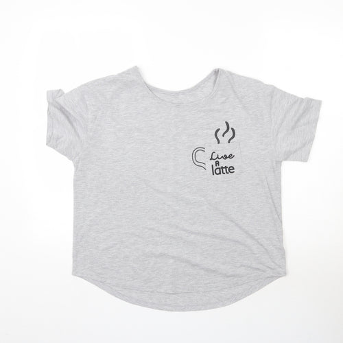 Matalan Womens Grey   Basic T-Shirt Size M  - Live a Latte