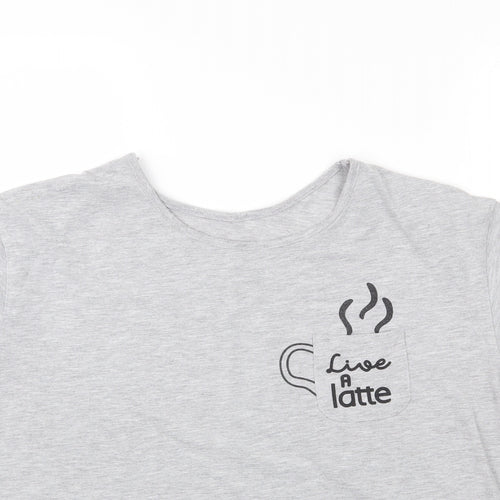 Matalan Womens Grey   Basic T-Shirt Size M  - Live a Latte