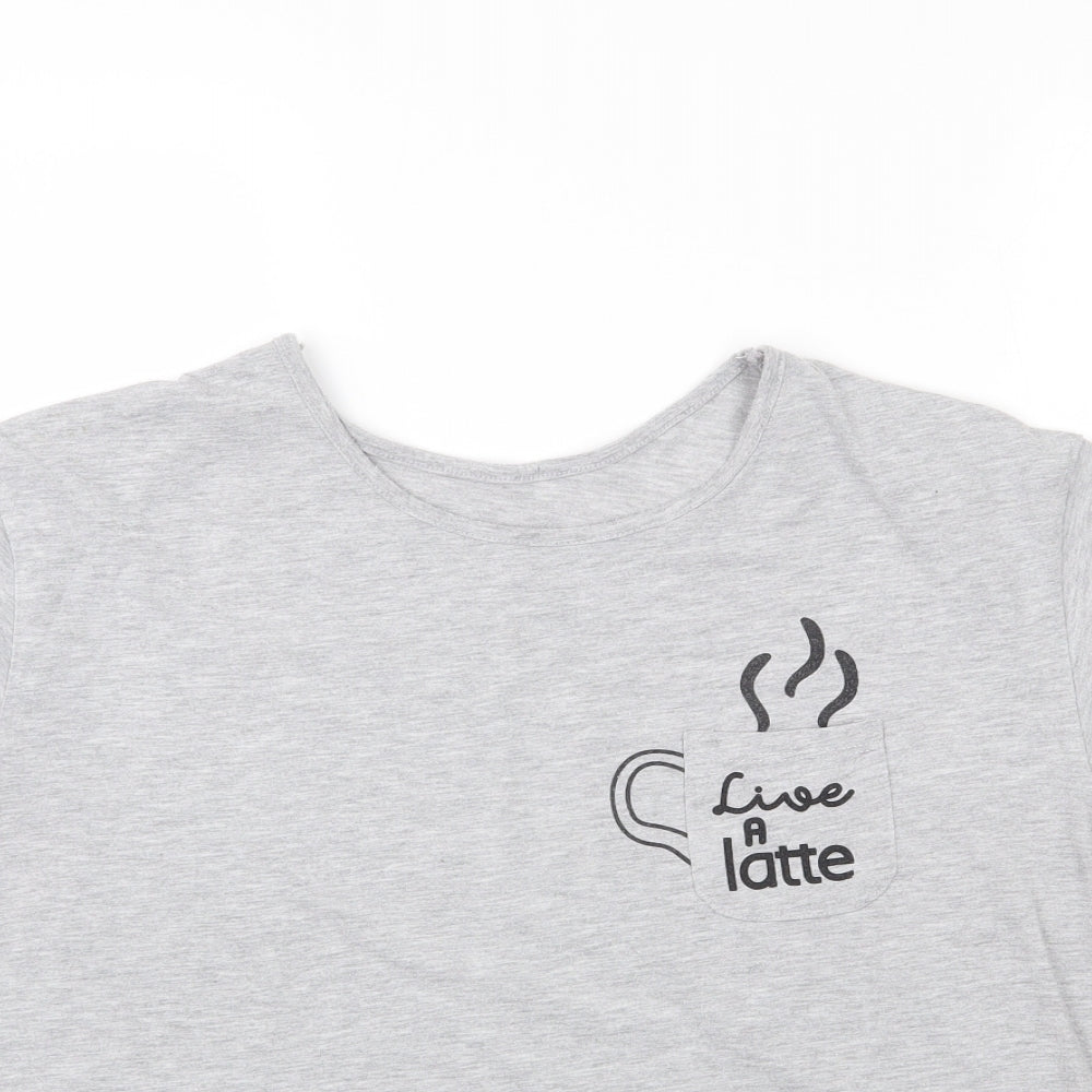 Matalan Womens Grey   Basic T-Shirt Size M  - Live a Latte