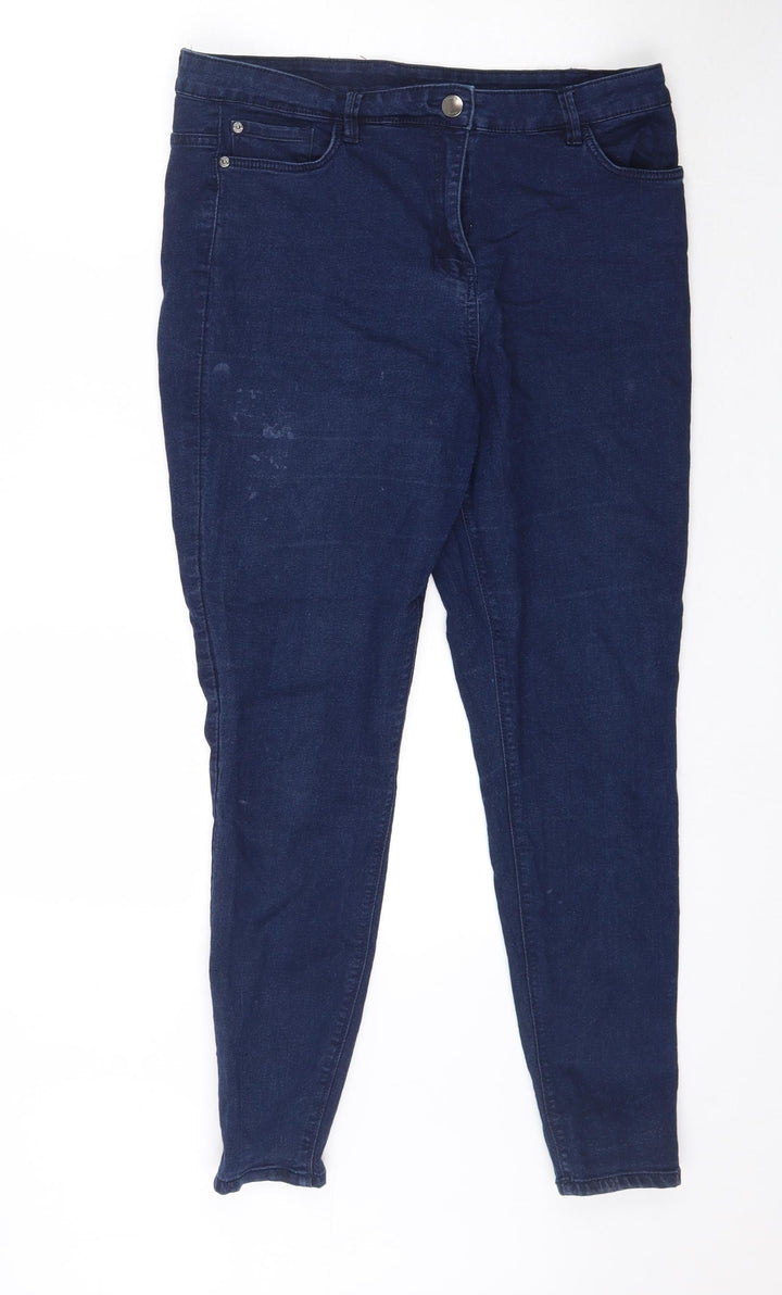 Preworn Womens Blue  Denim Skinny Jeans Size 14 L29 in