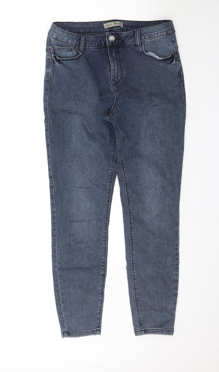 Denim Co. Womens Blue Denim Skinny Jeans Size 14 L28 in