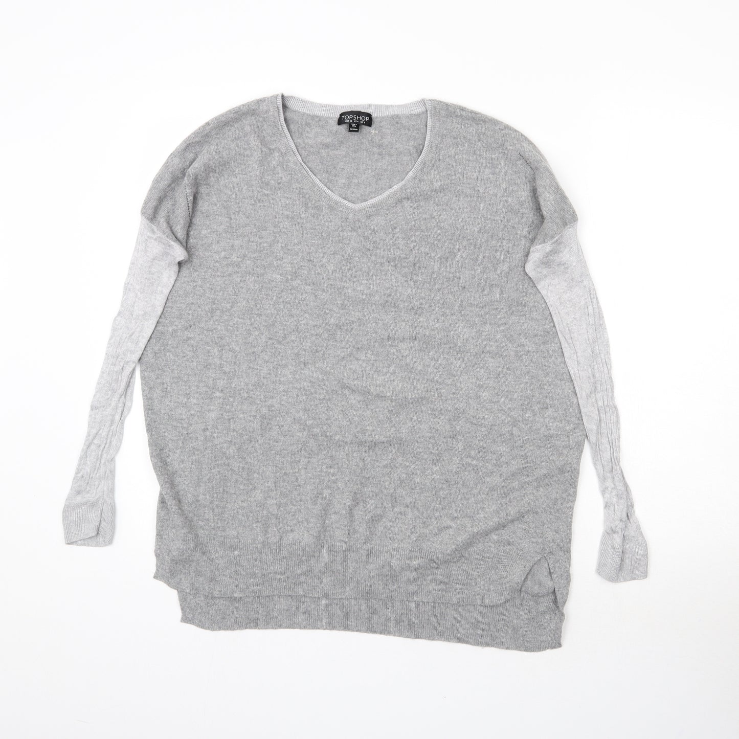 Topshop Womens Grey  Knit Pullover Jumper Size 8