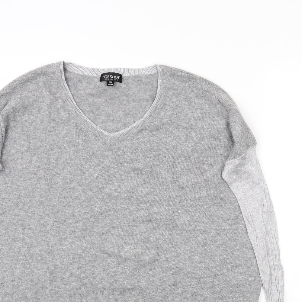 Topshop Womens Grey  Knit Pullover Jumper Size 8