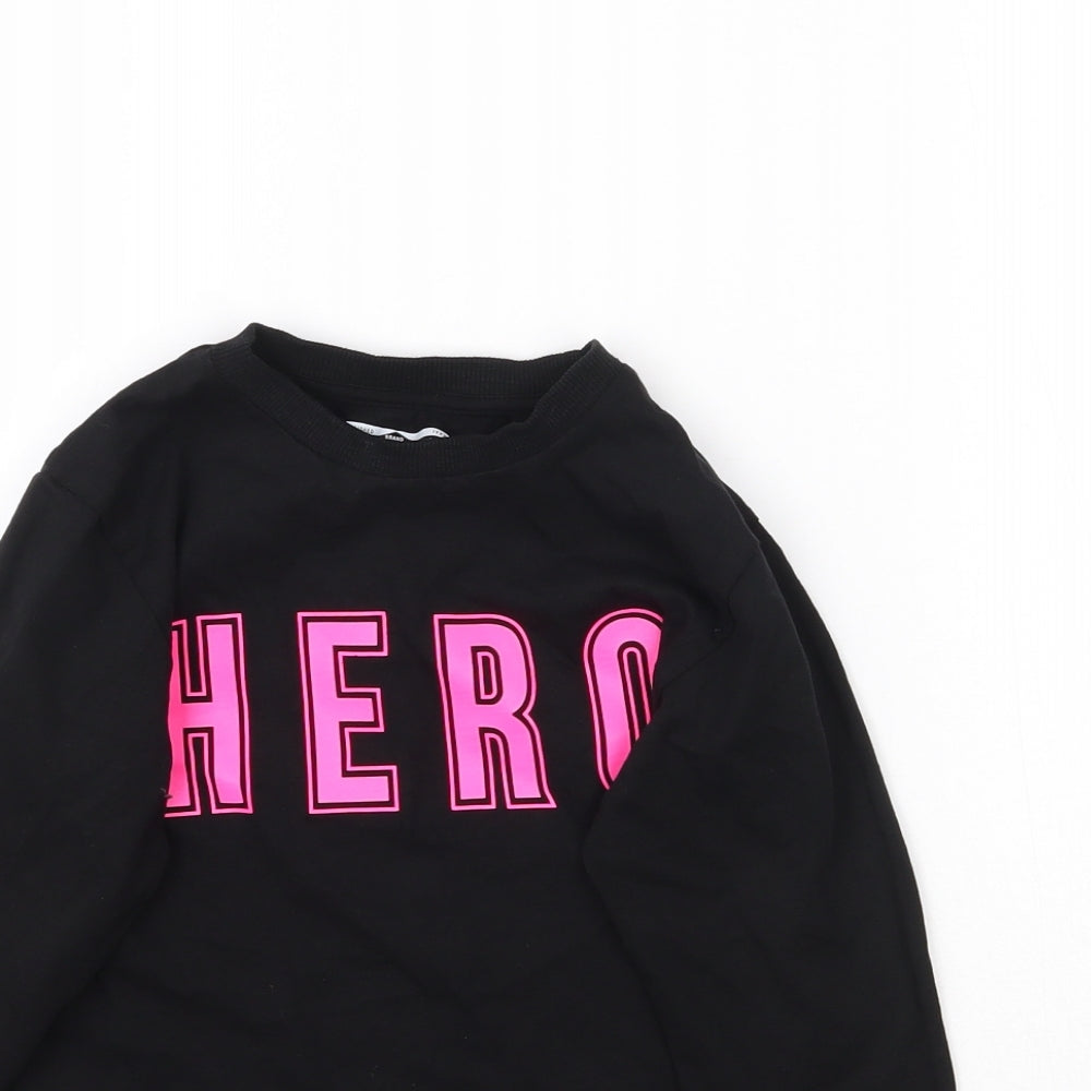 NEXT Girls Black   Pullover Sweatshirt Size 5-6 Years  - hero