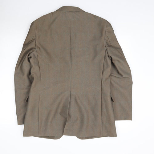 Terylene Mens Brown Plaid  Jacket Blazer Size 40