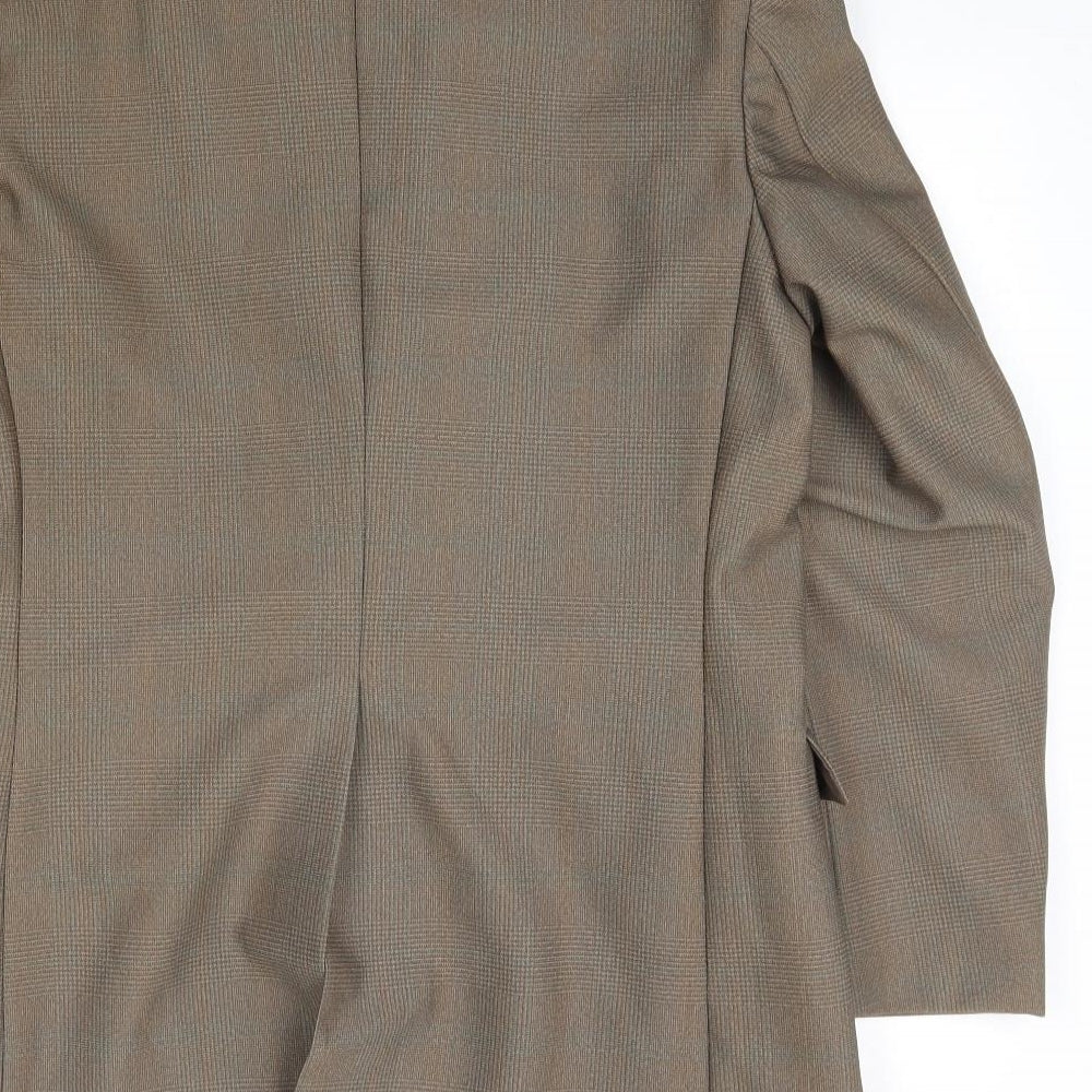 Terylene Mens Brown Plaid  Jacket Blazer Size 40