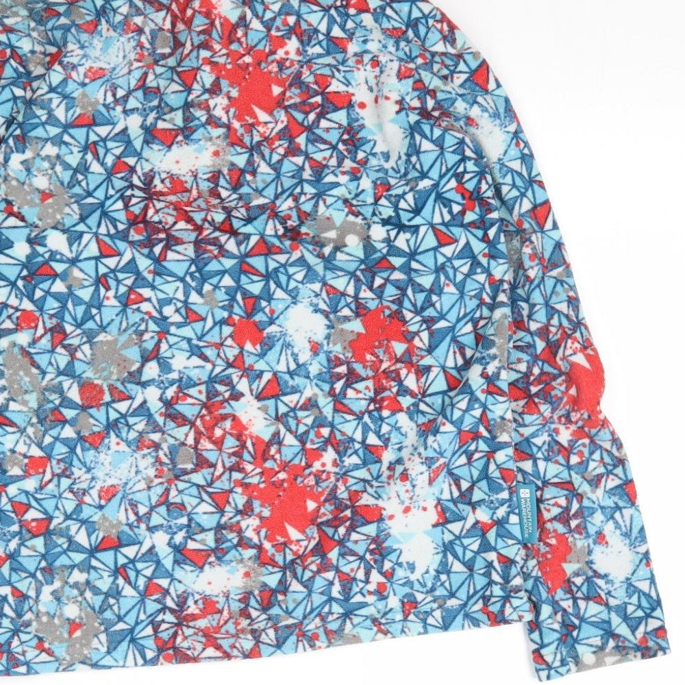 Mountain Warehouse Girls Multicoloured Geometric Fleece Pullover Sweatshirt Size 11-12 Years