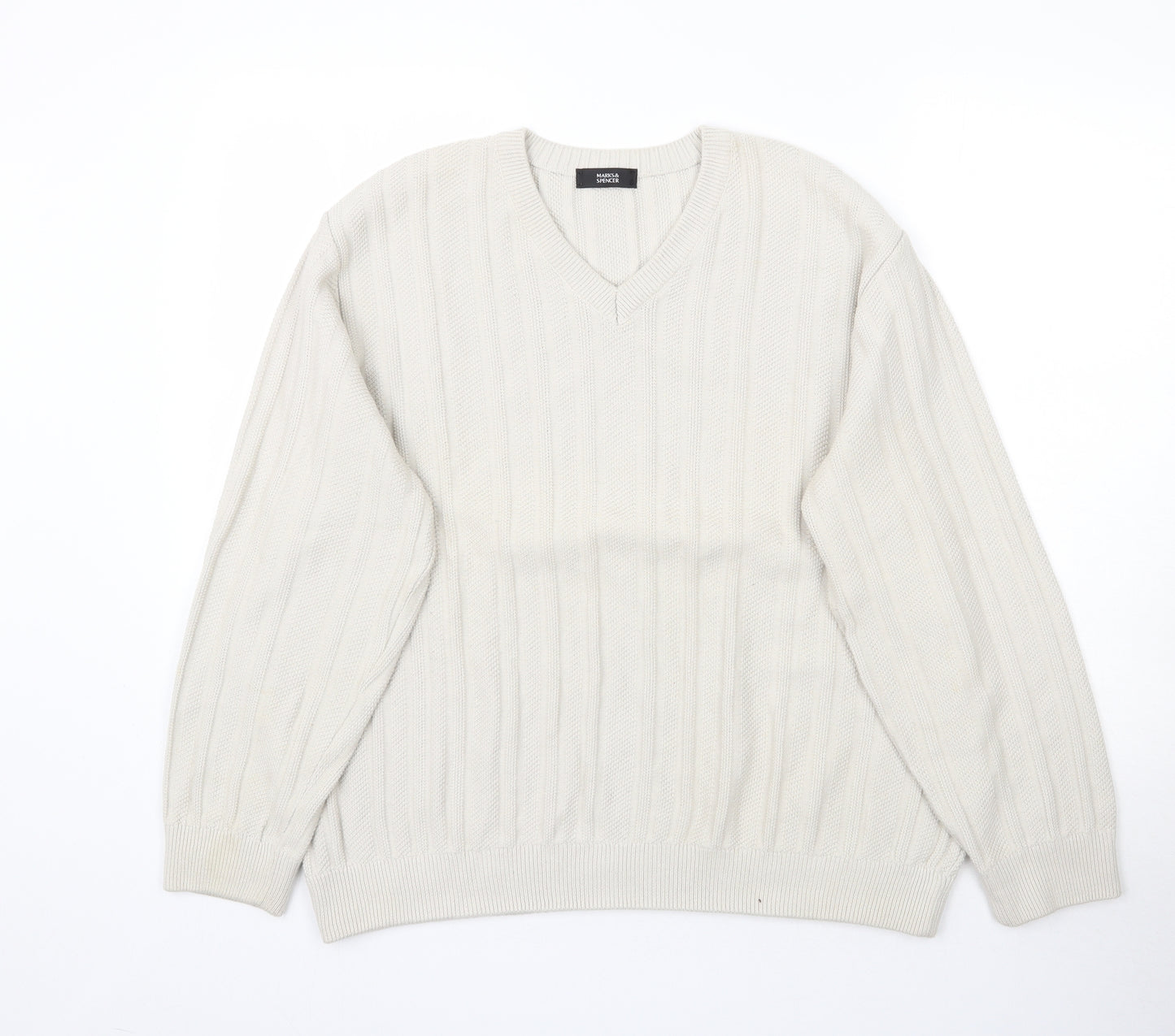 Marks and Spencer Mens Ivory  Knit Pullover Jumper Size XL