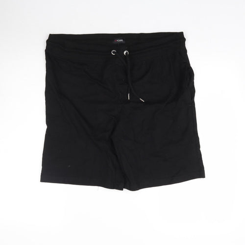 Yours Womens Black   Sweat Shorts Size 14