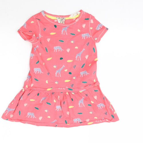 White Stuff Girls Pink   Mini  Size 3-4 Years  - Zoo Animal Print