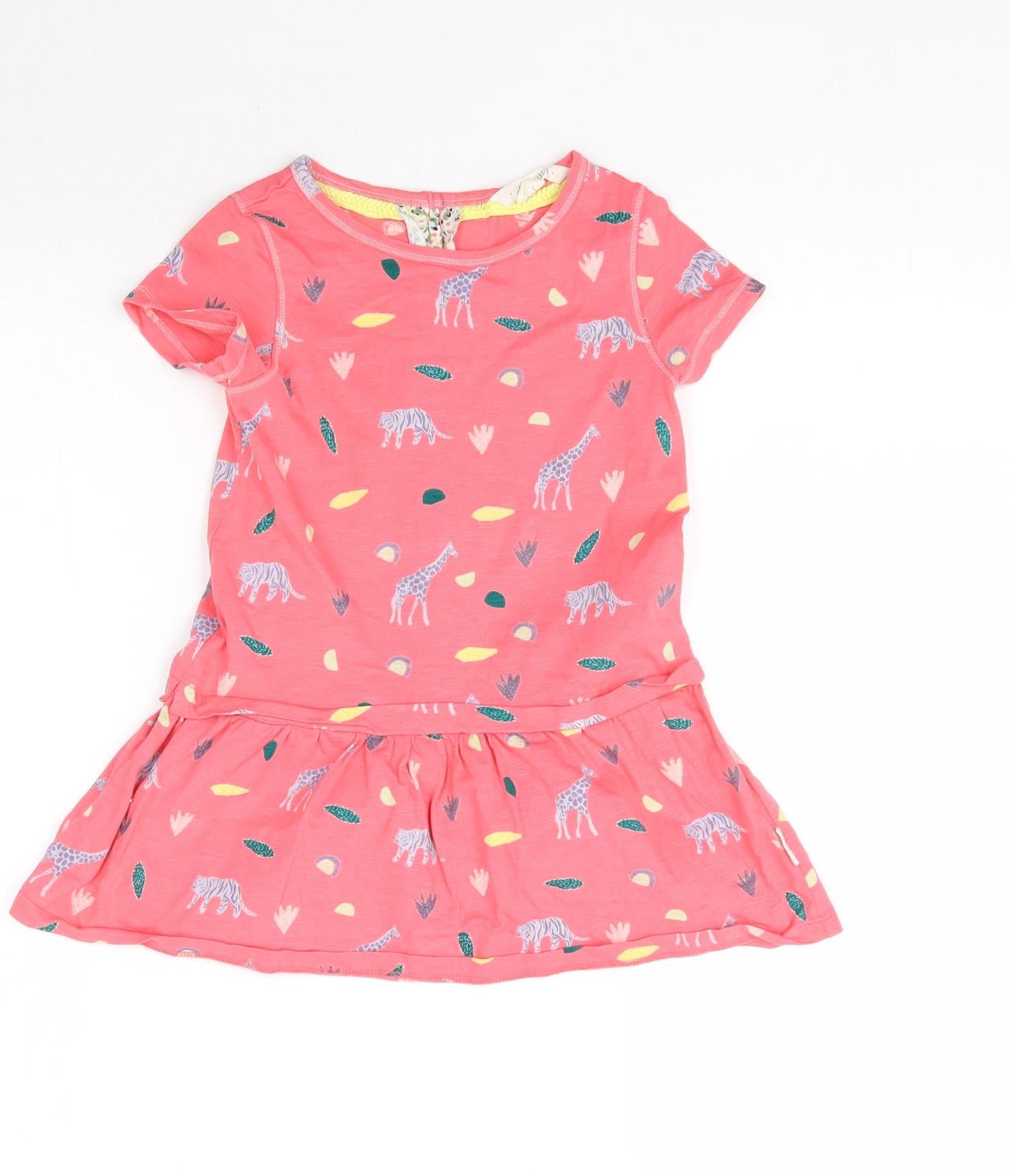 White Stuff Girls Pink   Mini  Size 3-4 Years  - Zoo Animal Print