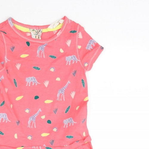 White Stuff Girls Pink   Mini  Size 3-4 Years  - Zoo Animal Print