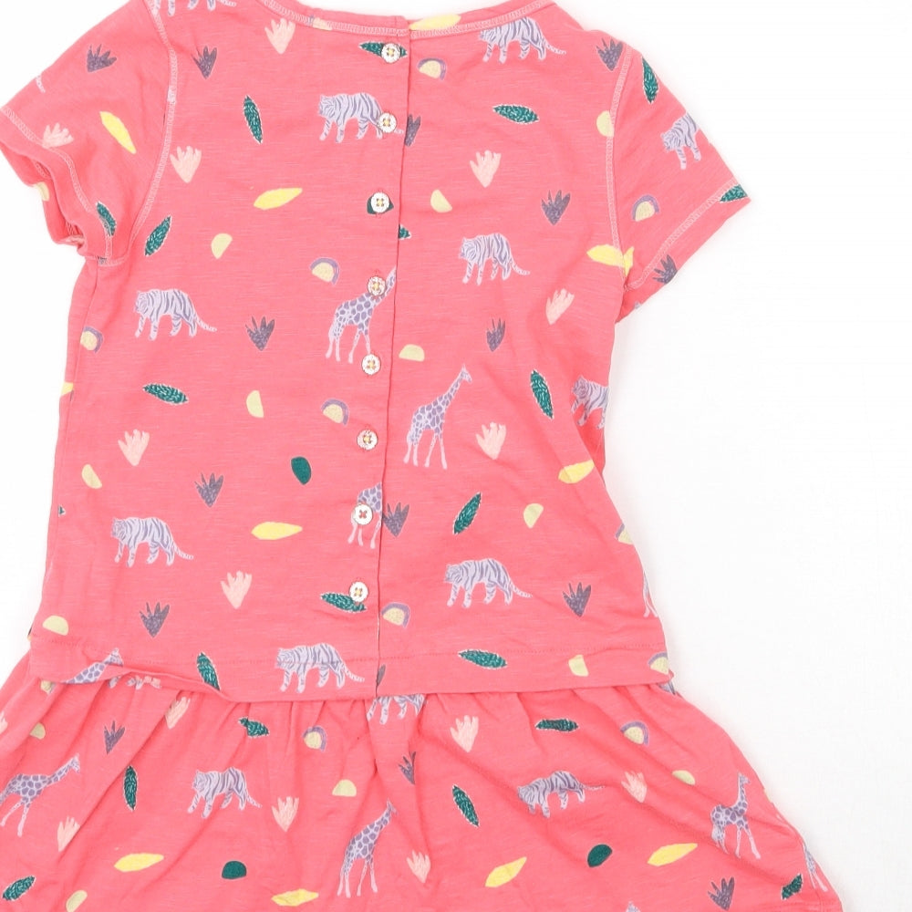 White Stuff Girls Pink   Mini  Size 3-4 Years  - Zoo Animal Print