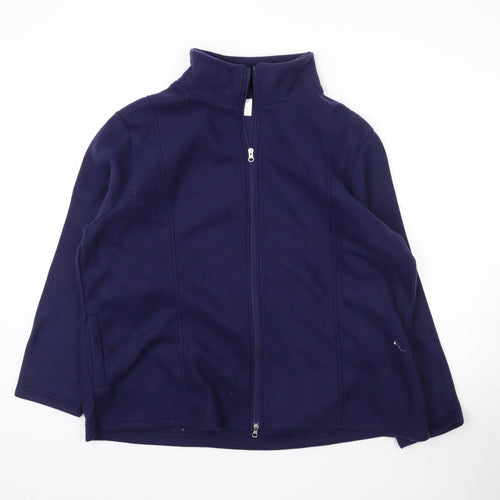 Anne De Lancay Womens Blue  Fleece Pullover Sweatshirt Size XL