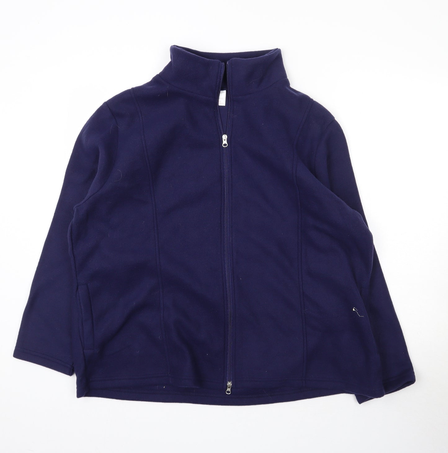 Anne De Lancay Womens Blue  Fleece Pullover Sweatshirt Size XL