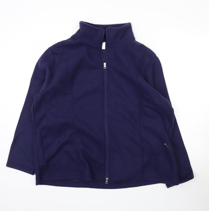 Anne De Lancay Womens Blue  Fleece Pullover Sweatshirt Size XL