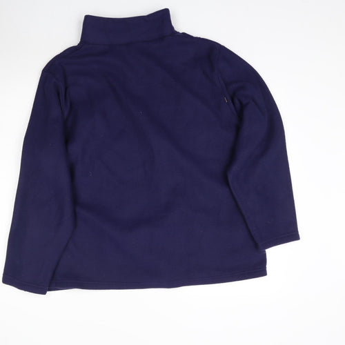 Anne De Lancay Womens Blue  Fleece Pullover Sweatshirt Size XL