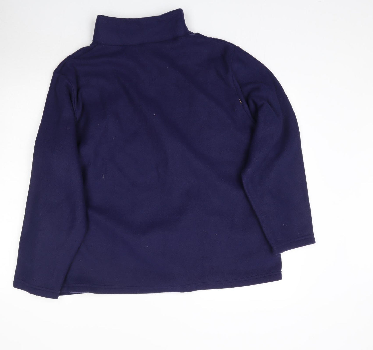 Anne De Lancay Womens Blue  Fleece Pullover Sweatshirt Size XL