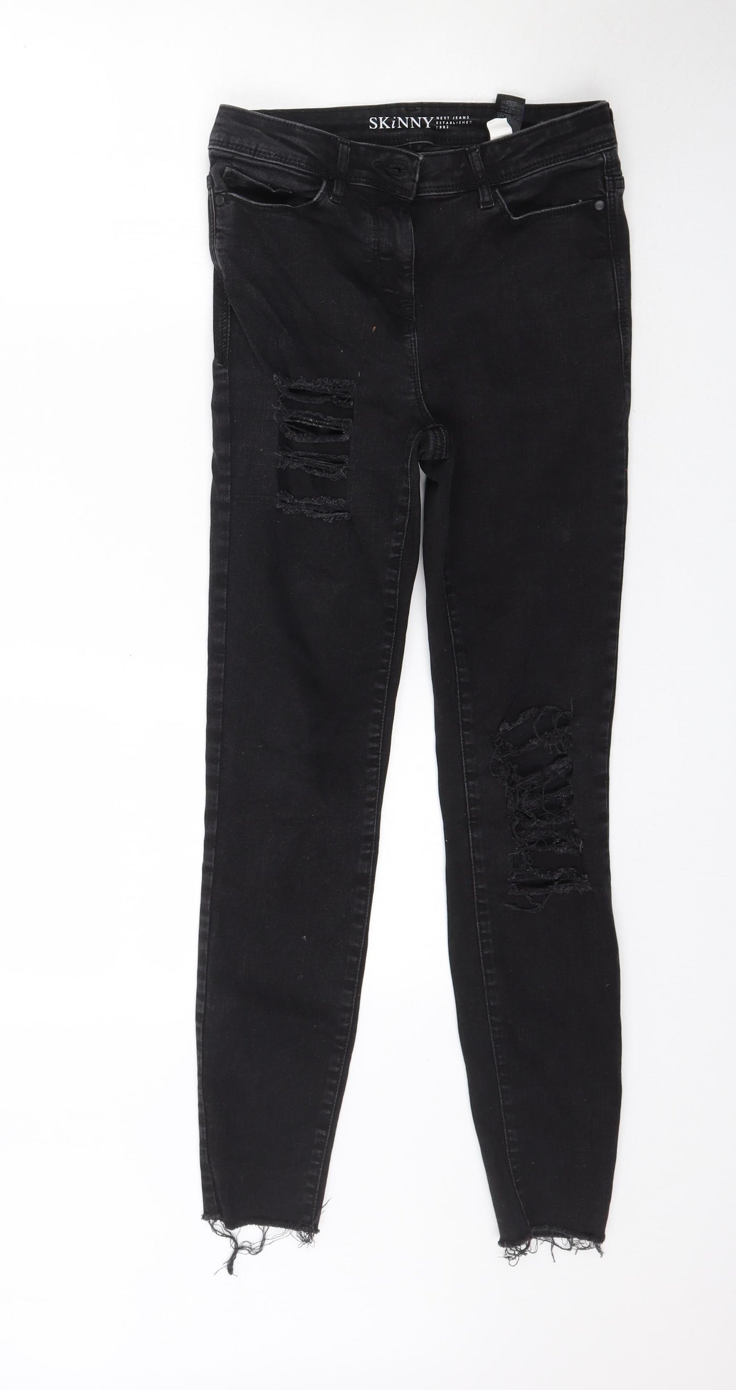 NEXT Womens Black  Denim Skinny Jeans Size 8 L29 in
