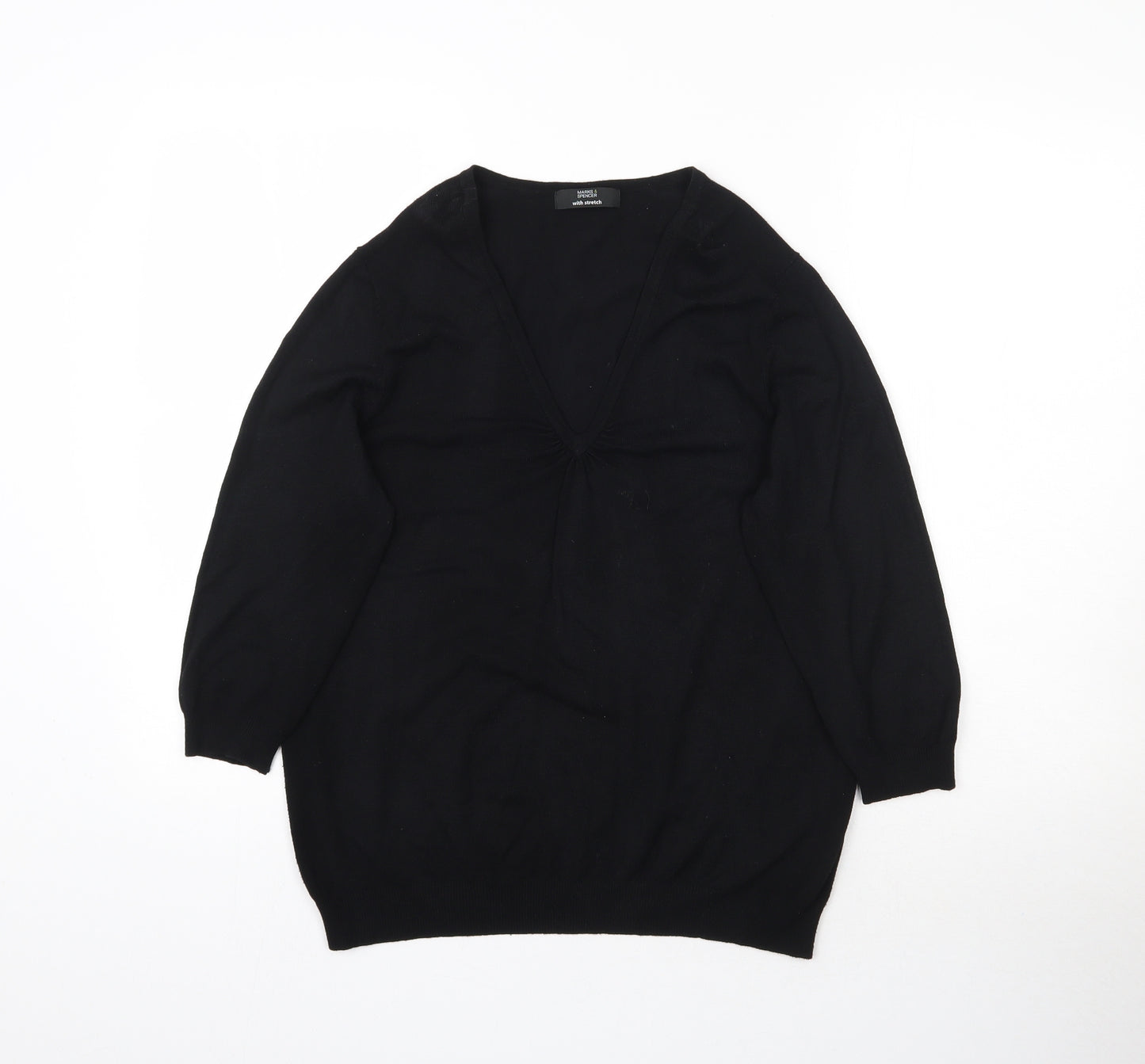 Marks and Spencer Womens Black  Knit Pullover Jumper Size 18