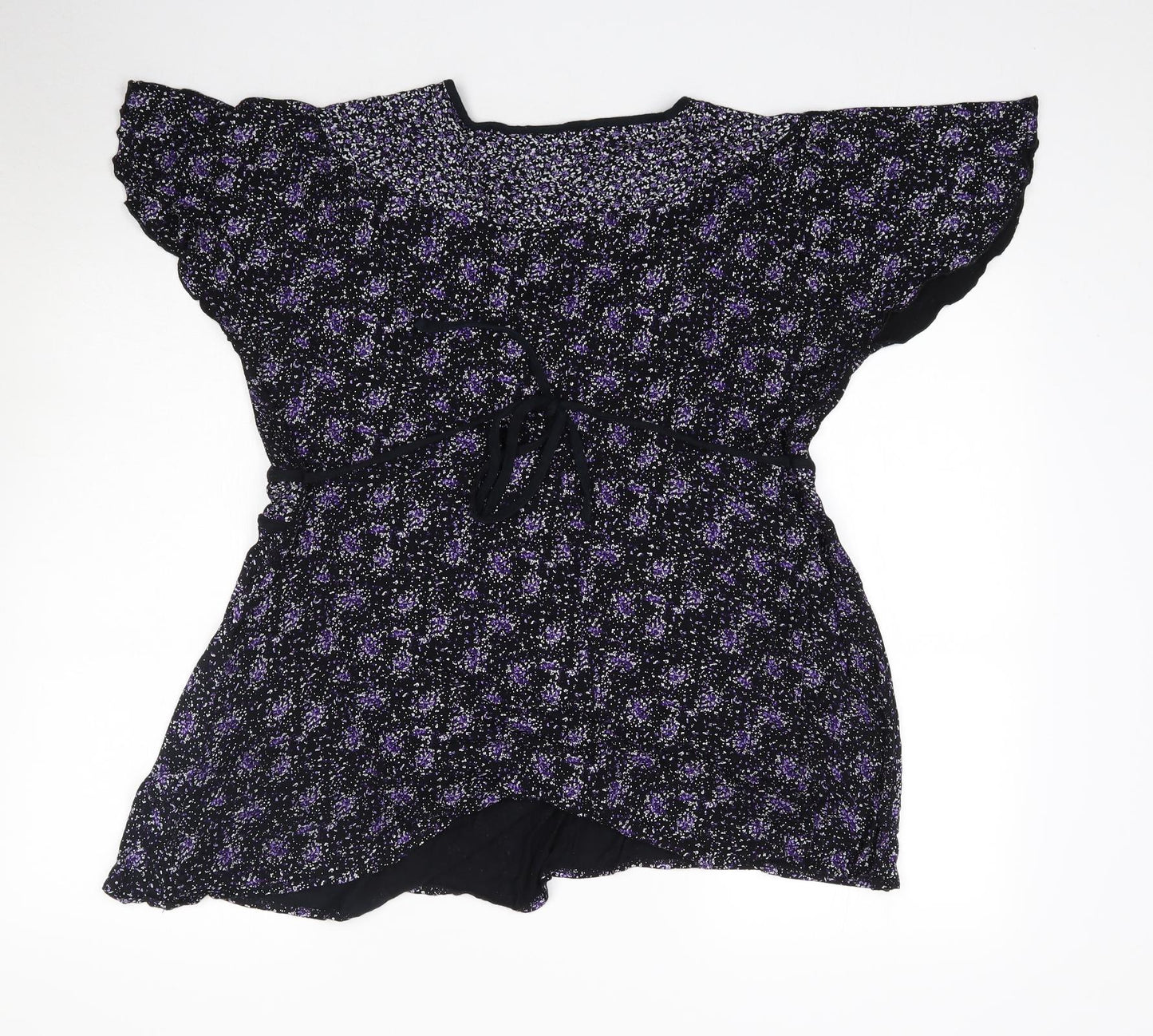 Evans Womens Purple Floral  Basic T-Shirt Size 24