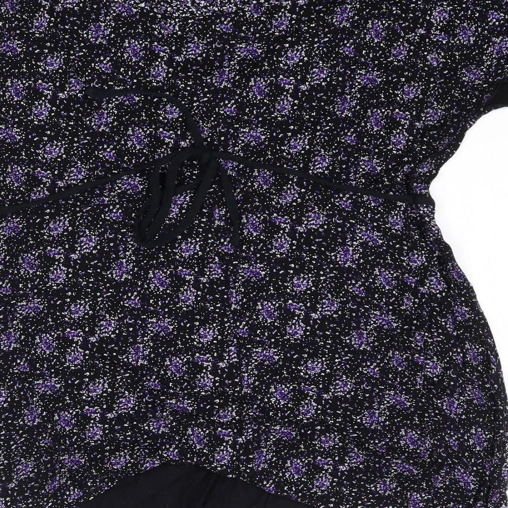 Evans Womens Purple Floral  Basic T-Shirt Size 24
