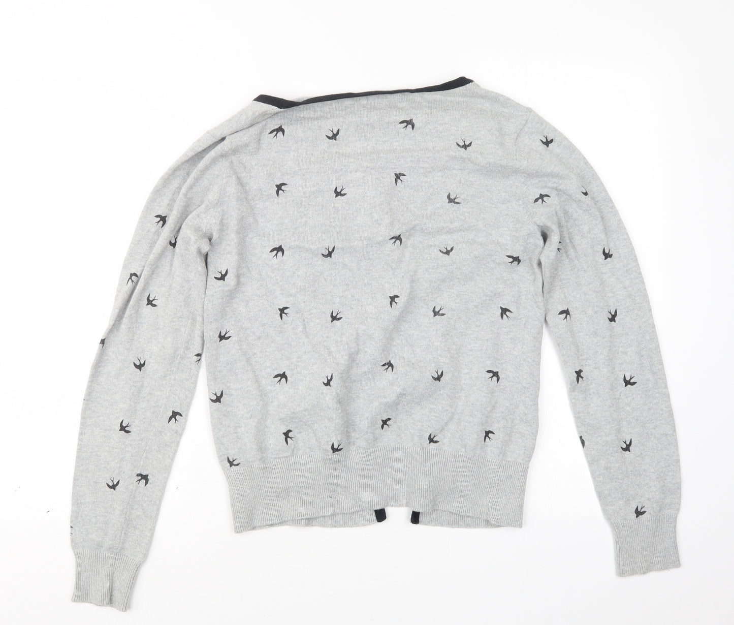 F&F Womens Grey Geometric Knit Cardigan Jumper Size 14