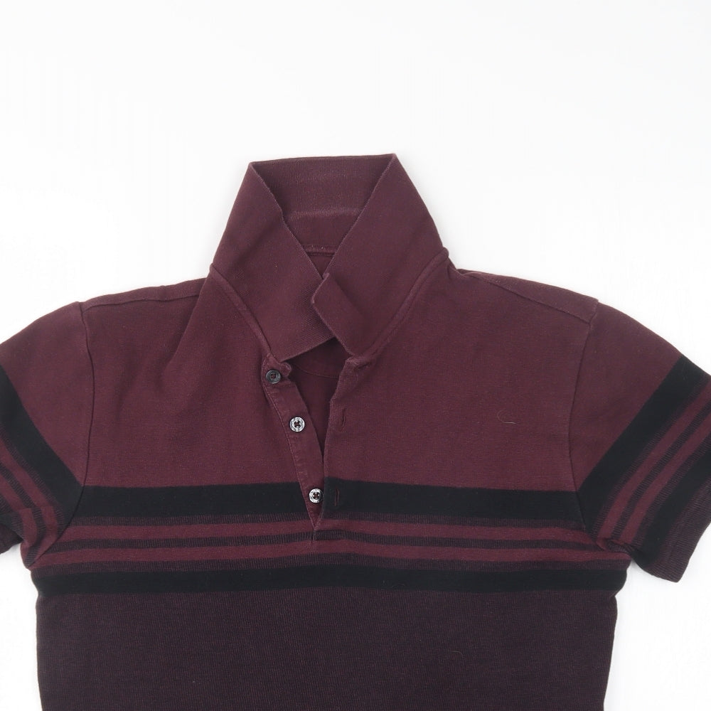 Marks and Spencer Mens Purple  Knit  Polo Size S