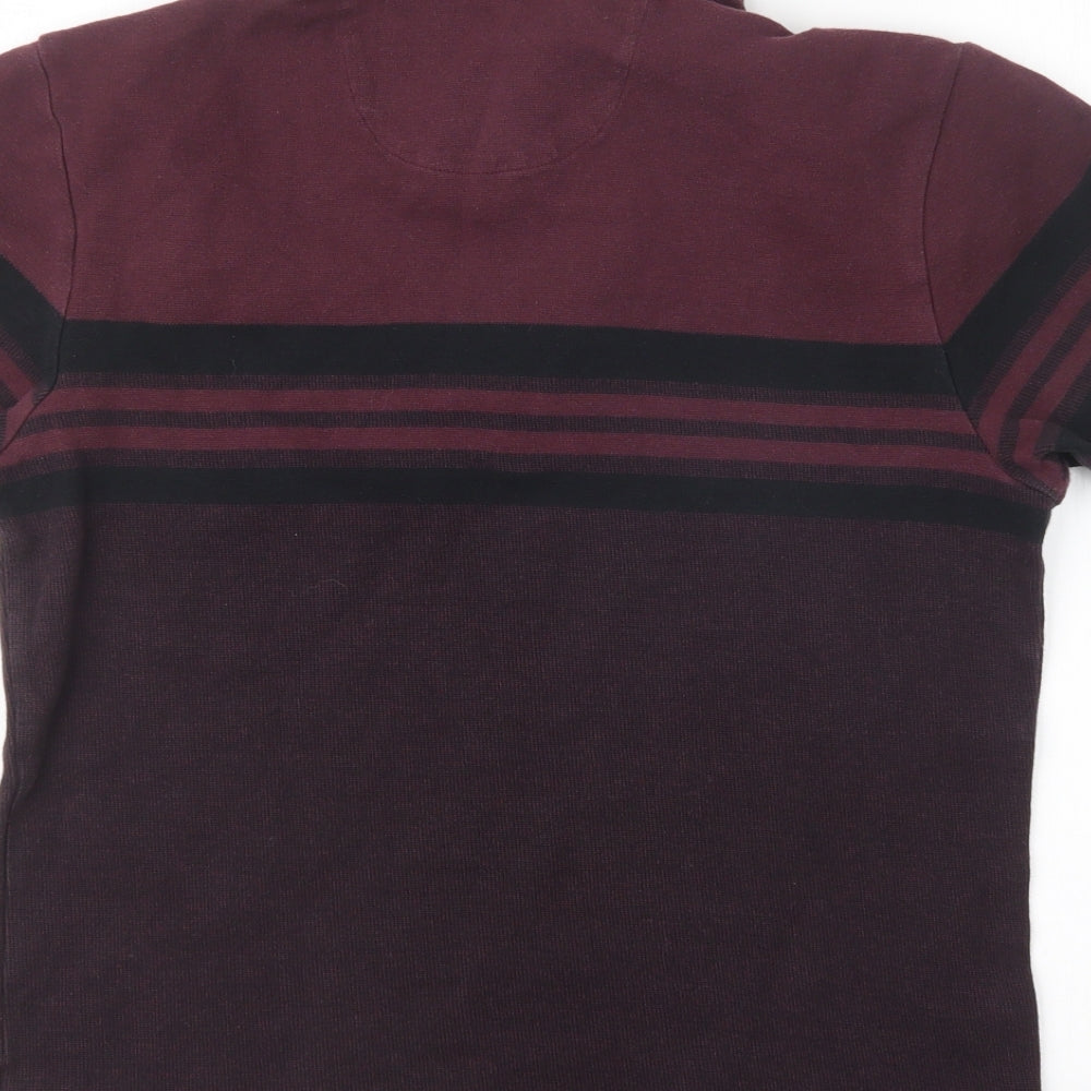 Marks and Spencer Mens Purple  Knit  Polo Size S